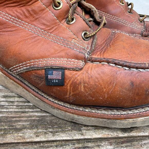 Thorogood Moc Toe USA Safety Wedge Work Boots 6” Style 804 4200 Size 10 1/2 D - Picture 3 of 10